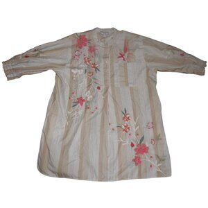 Johnny Was WORKSHOP Embroidered Flowers Drape Tunic Dress Large